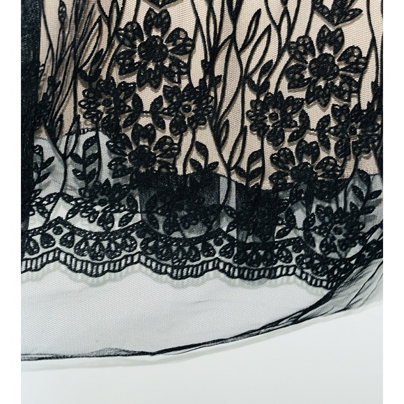 Metro Wear Layered Skirt‎ Womens Large Navy Black Nude Floral Dark Romantic Date - Picture 3 of 5